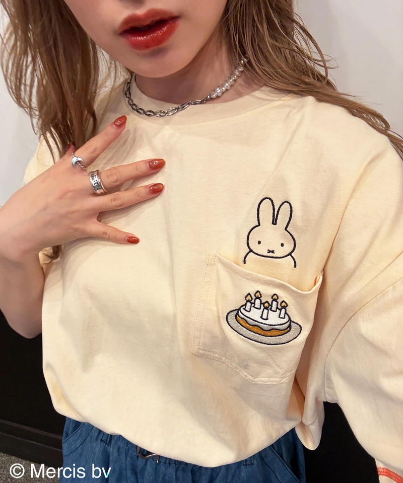 【miffy 70th】ショート丈ポケットTEE 詳細画像 オフホワイト 1