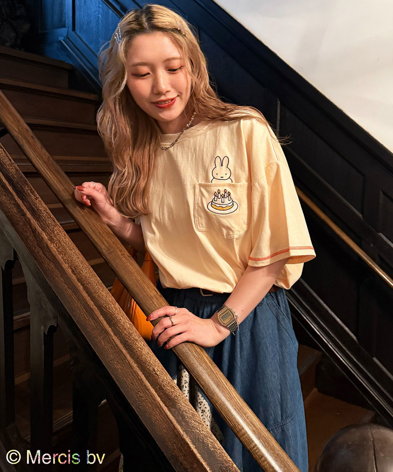 【miffy 70th】ショート丈ポケットTEE 詳細画像 オフホワイト 8