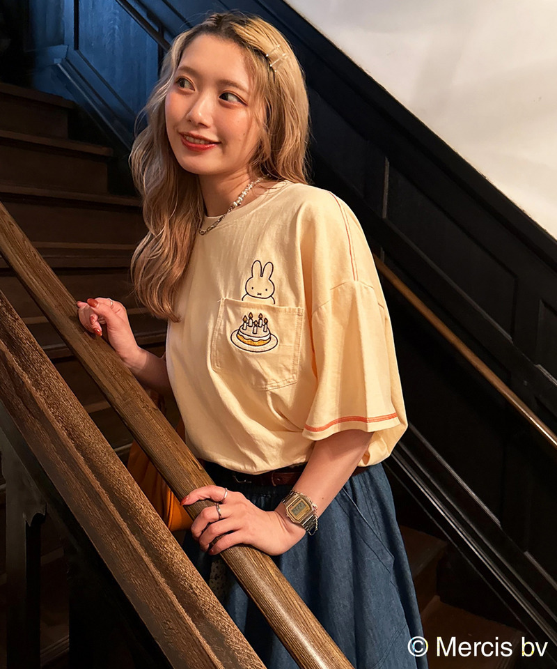 【miffy 70th】ショート丈ポケットTEE 詳細画像 オフホワイト 9