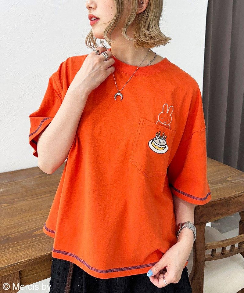 【miffy 70th】ショート丈ポケットTEE 詳細画像 オレンジ 11