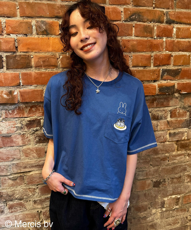 【miffy 70th】ショート丈ポケットTEE 詳細画像 ブルー 3