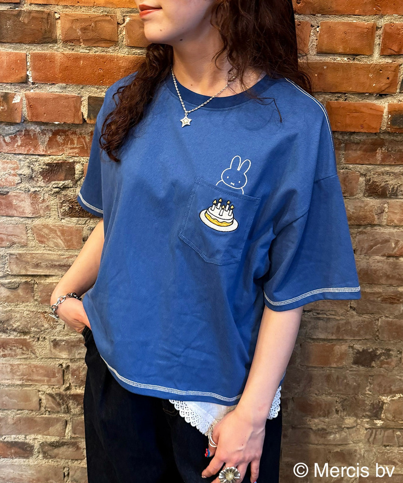 【miffy 70th】ショート丈ポケットTEE 詳細画像 ブルー 4