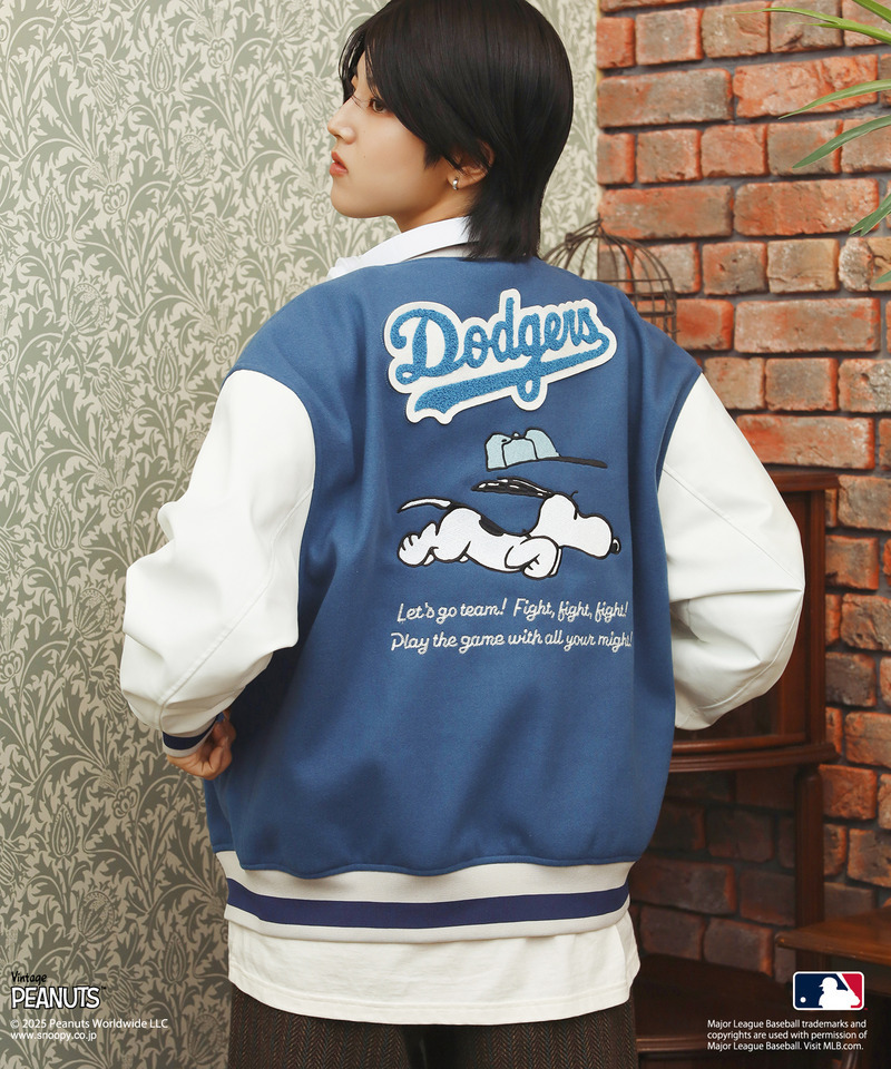 MLB×PEANUTSコラボスタジアムジャンパー 詳細画像 ブルー 3