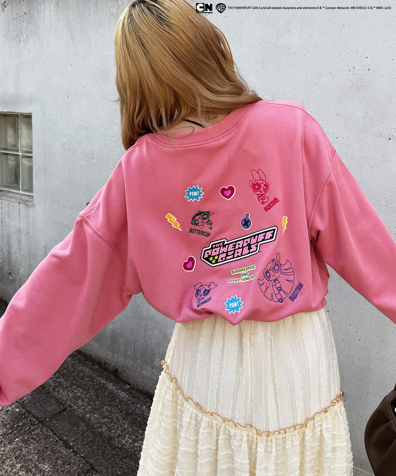 パワーパフガールズコラボ ステッカーデコプルオーバー 詳細画像 ピンク 12