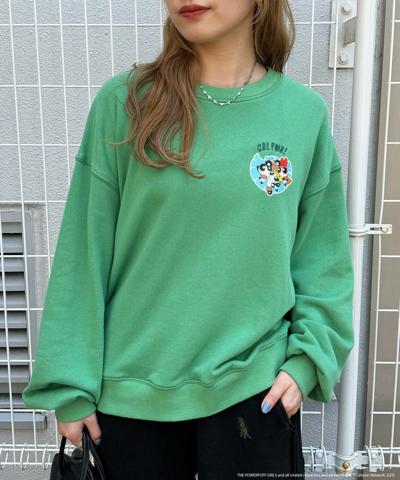 パワーパフガールズコラボ ステッカーデコプルオーバー 詳細画像 グリーン 6