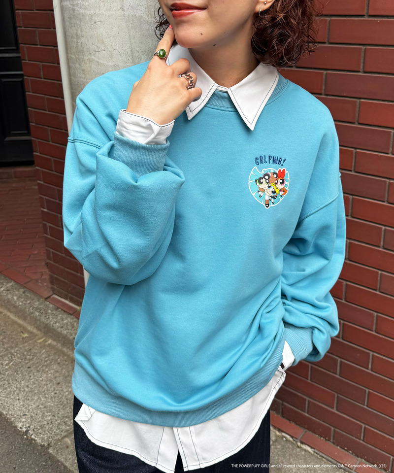パワーパフガールズコラボ ステッカーデコプルオーバー 詳細画像 ブルー 1
