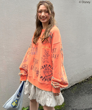 【Disney】ズートピアコラボ 総柄VINTAGE加工スウェット