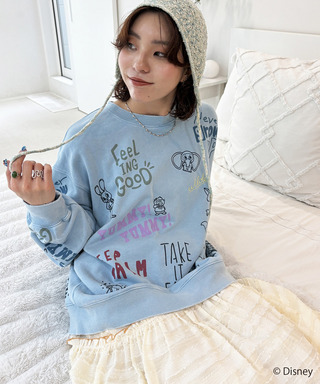 【Disney】ズートピアコラボ 総柄VINTAGE加工スウェット