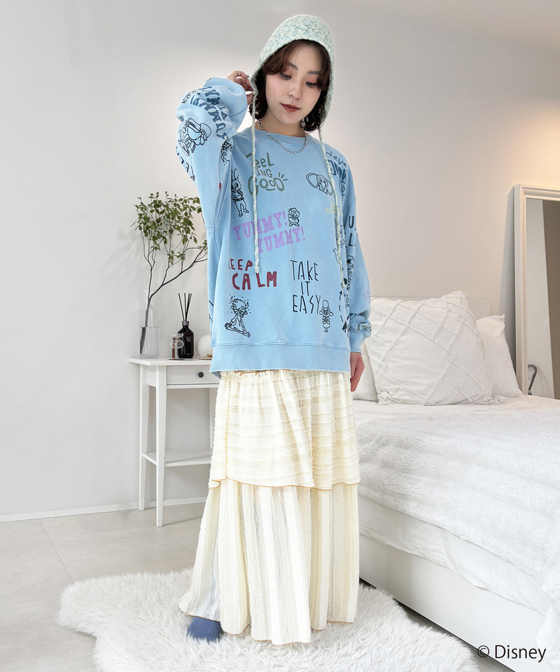 【Disney】ズートピアコラボ 総柄VINTAGE加工スウェット 詳細画像 BL 3