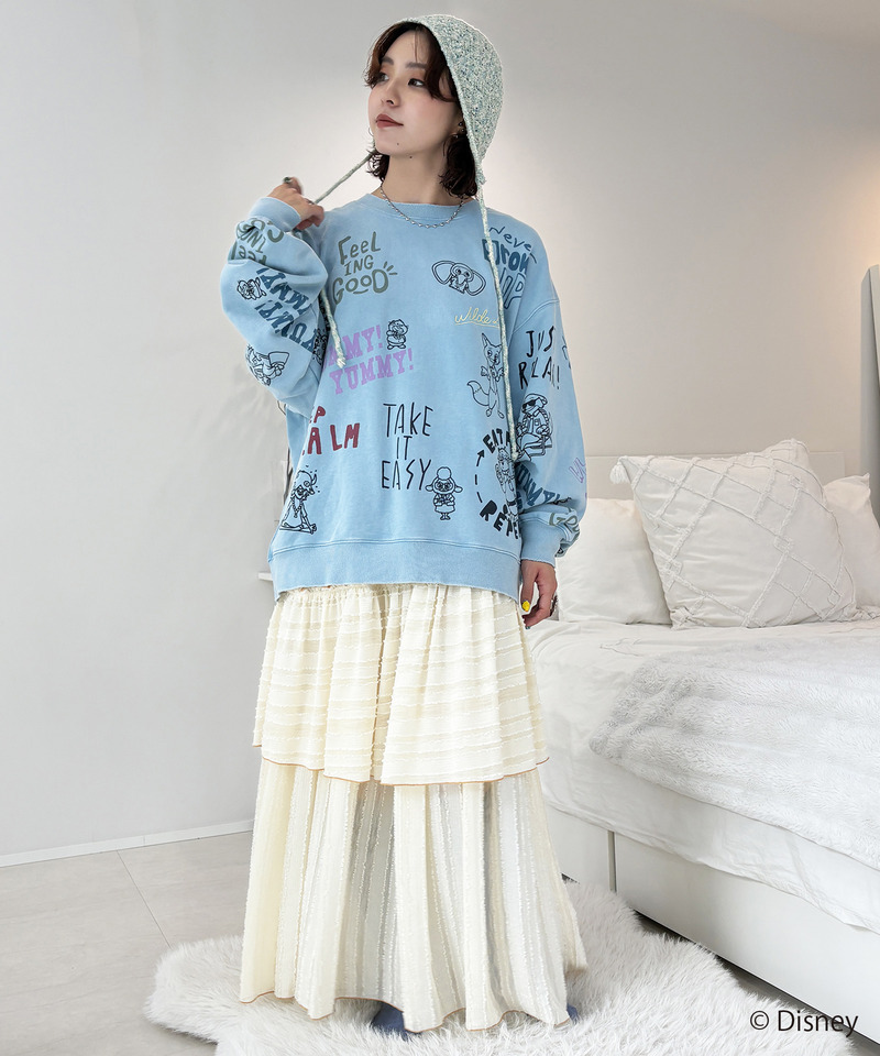 【Disney】ズートピアコラボ 総柄VINTAGE加工スウェット 詳細画像 BL 4