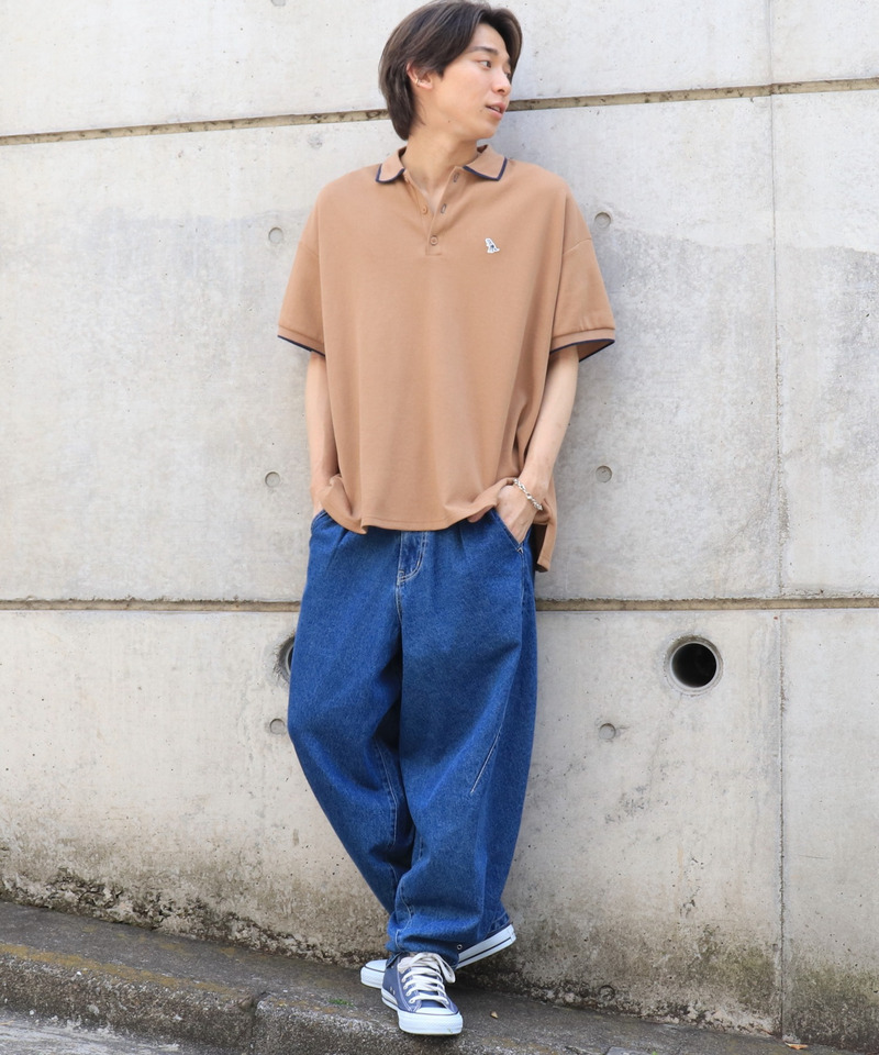 【m:rex】ミニ恐竜ワッペンポロシャツ 詳細画像 ベージュ 4