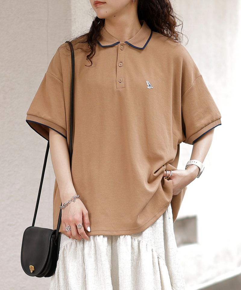 【m:rex】ミニ恐竜ワッペンポロシャツ 詳細画像 ベージュ 7