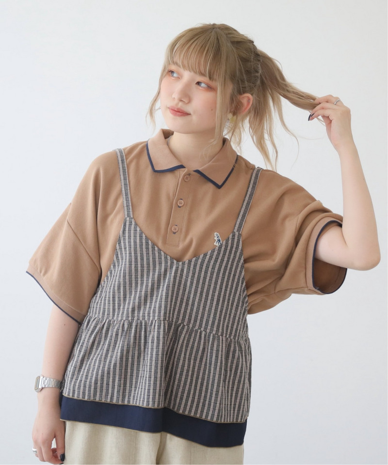 【m:rex】ミニ恐竜ワッペンポロシャツ 詳細画像 ベージュ 9