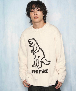 【m:rex】ダメージニットプルオーバー