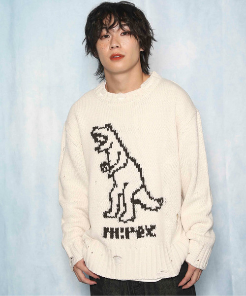 【m:rex】ダメージニットプルオーバー 詳細画像