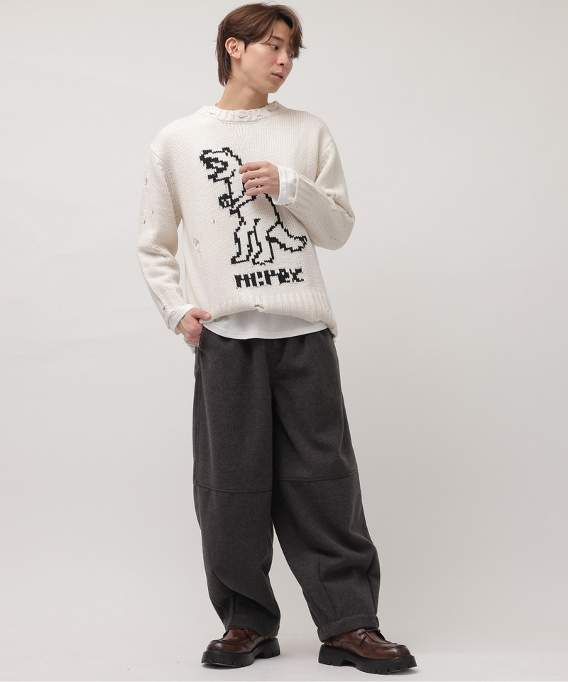 【m:rex】ダメージニットプルオーバー 詳細画像 オフホワイト 9