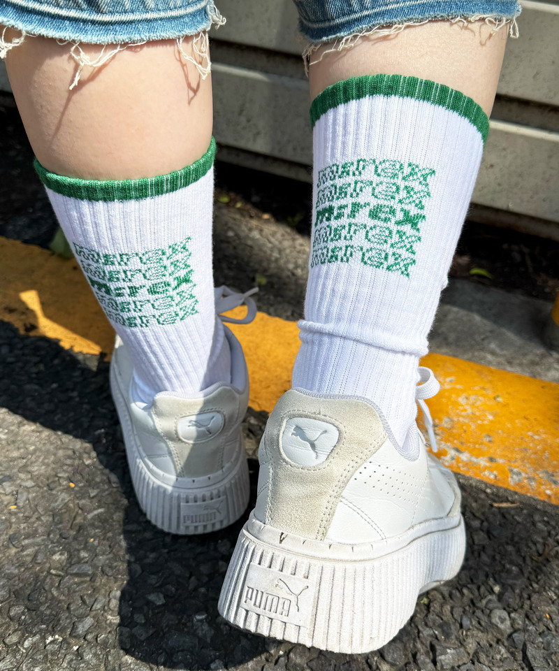 【m:rex】BACKロゴソックス 詳細画像 グリーン 3