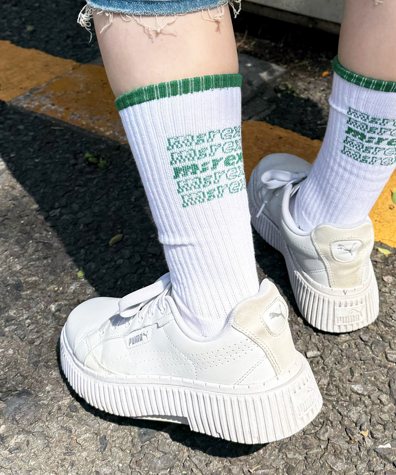 【m:rex】BACKロゴソックス 詳細画像 グリーン 5