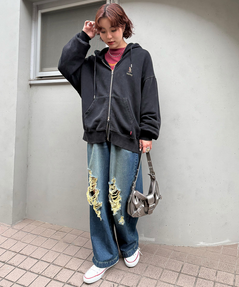 【m:rex】ミニ恐竜刺しゅうフードZIPパーカー 詳細画像 ブラック 8