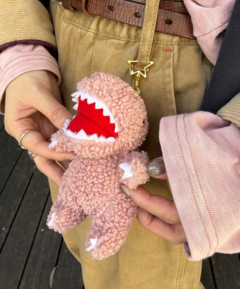 【m:rex】もこもこ恐竜ぬいぐるみキーホルダー 詳細画像 ピンク 8