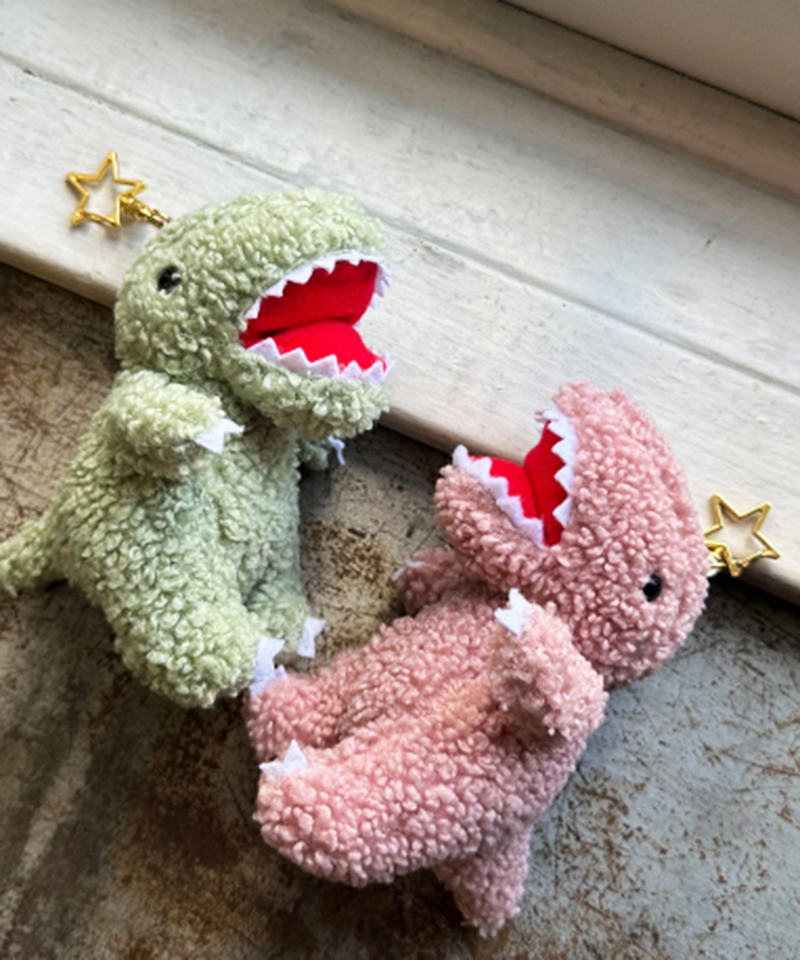 【m:rex】もこもこ恐竜ぬいぐるみキーホルダー 詳細画像 グリーン 2