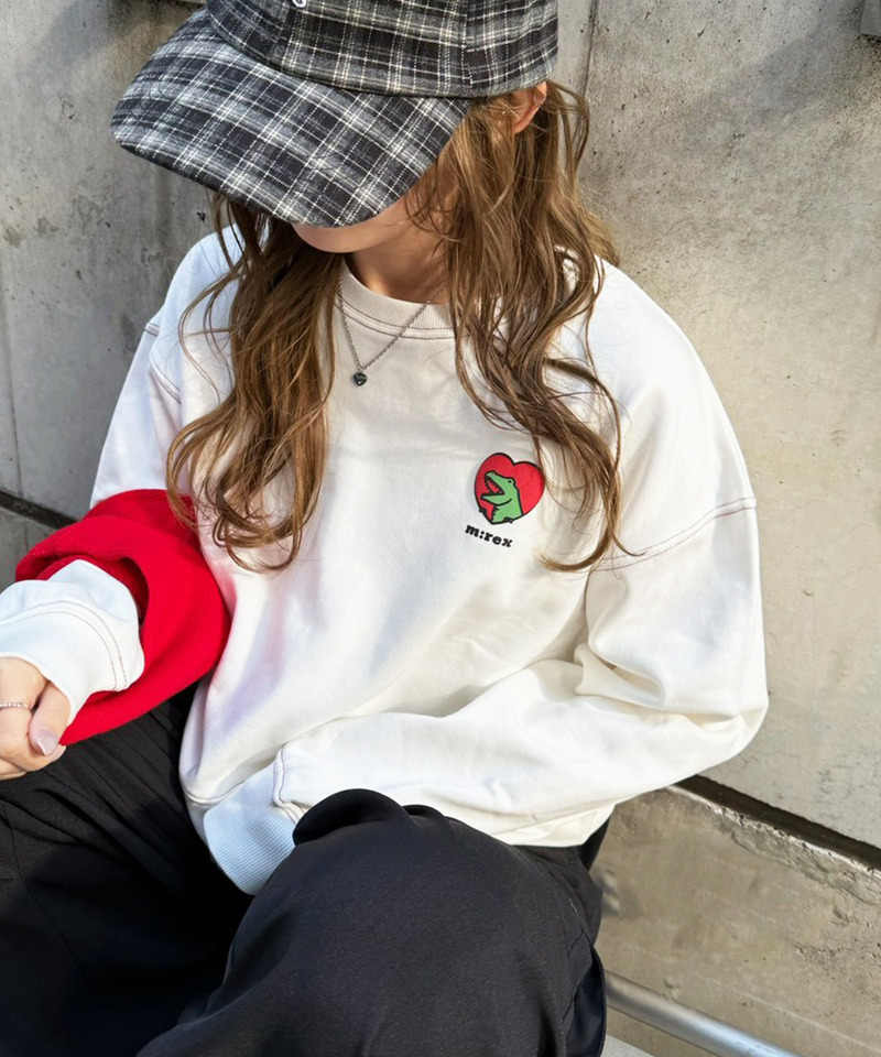 【m:rex】ハートモチーフショート丈プルオーバー 詳細画像 オフホワイト 1
