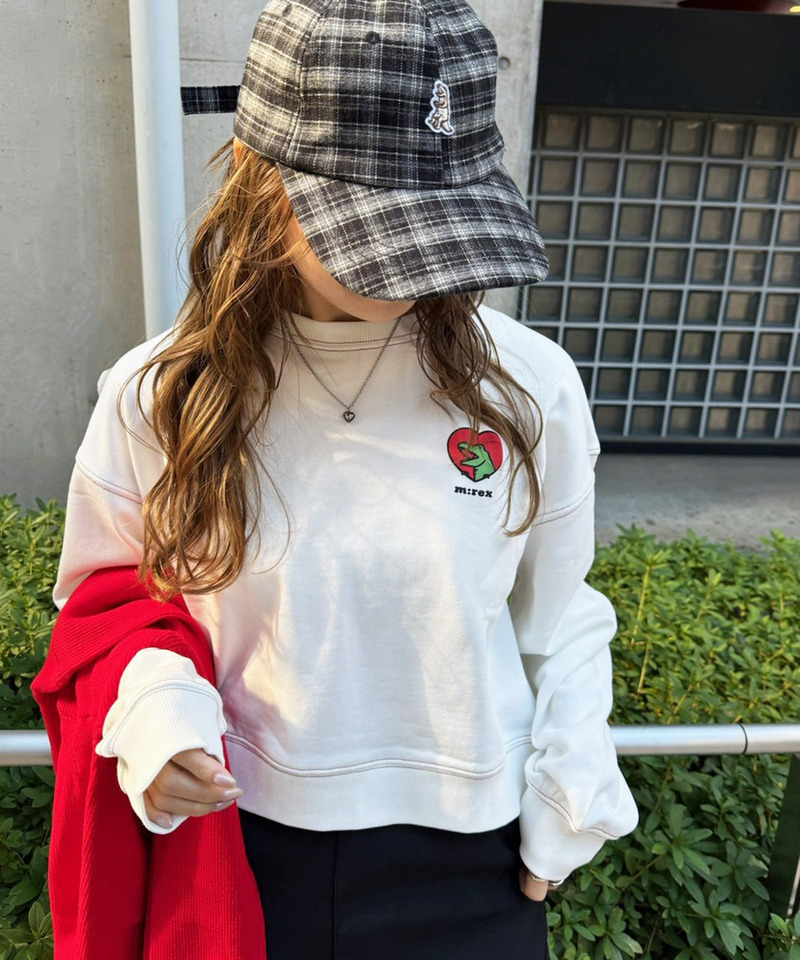 【m:rex】ハートモチーフショート丈プルオーバー 詳細画像 オフホワイト 4