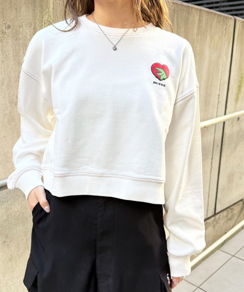 【m:rex】ハートモチーフショート丈プルオーバー 詳細画像 オフホワイト 7