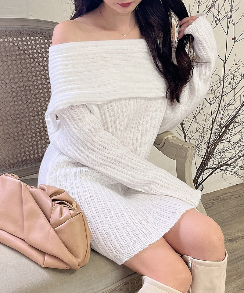 オフショルオーバーニット 詳細画像 オフホワイト 1