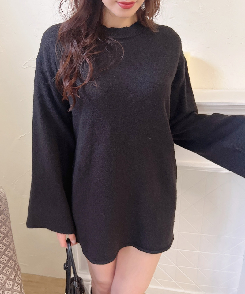 オーバーニットミニワンピース 詳細画像 ブラック 3