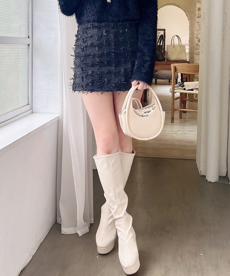 フリンジ台形ミニスカート 詳細画像 ブラック 3