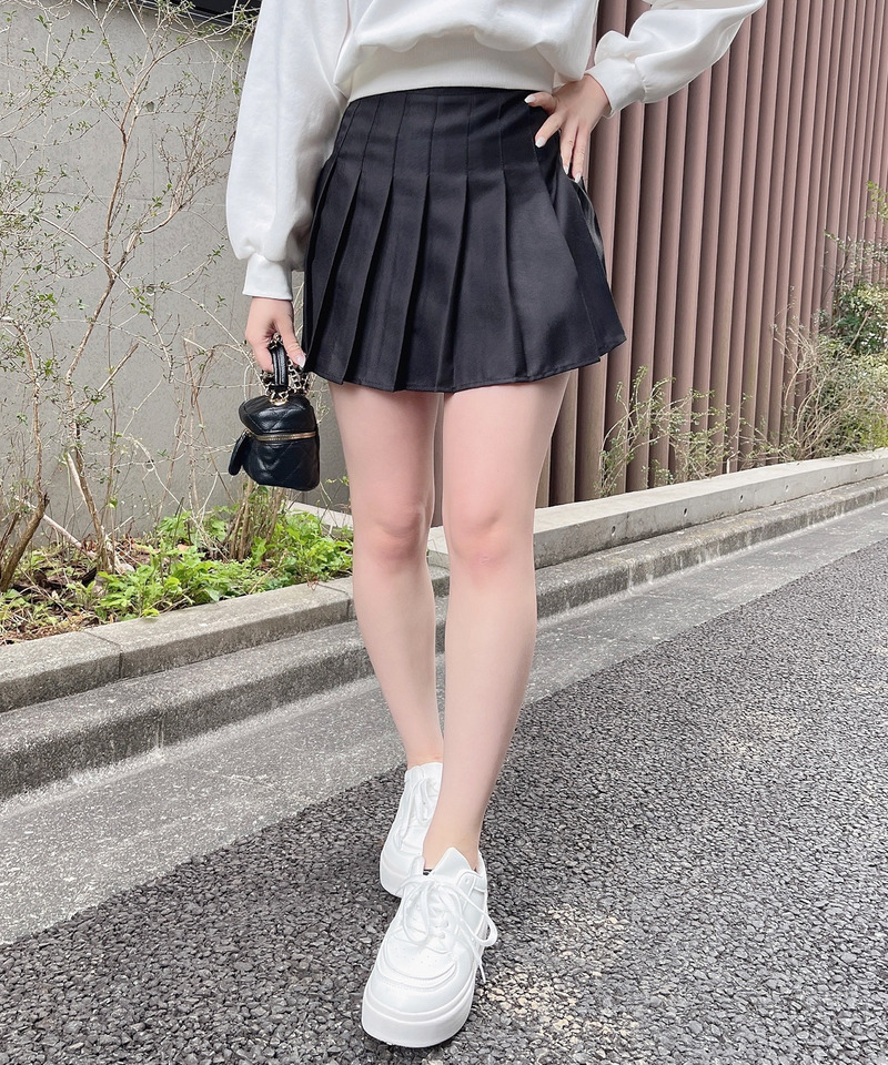 プリーツミニスカート 詳細画像 ブラック 2