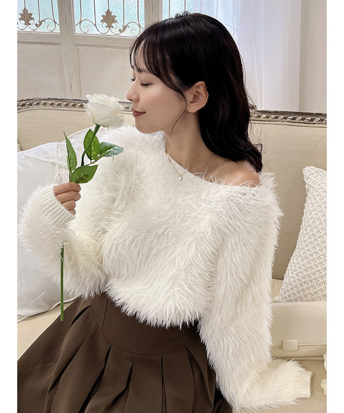 ロングシャギーニット 詳細画像