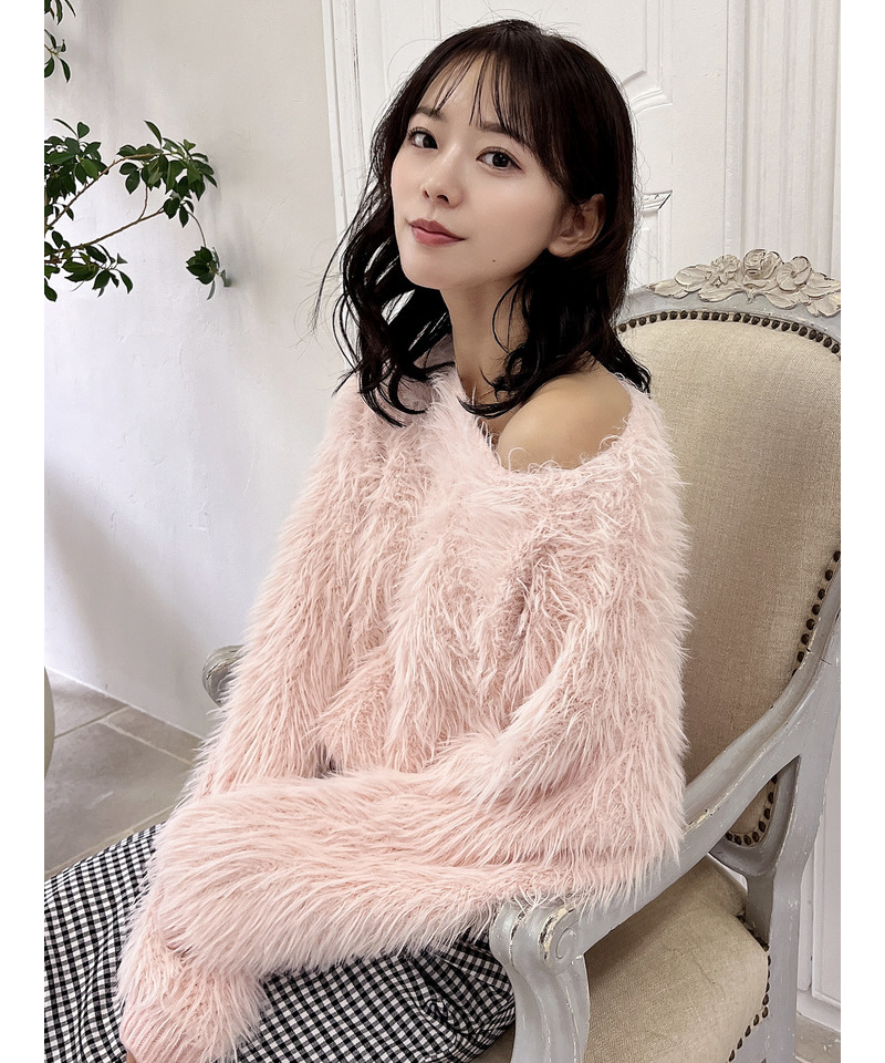 ロングシャギーニット 詳細画像 ピンク 7