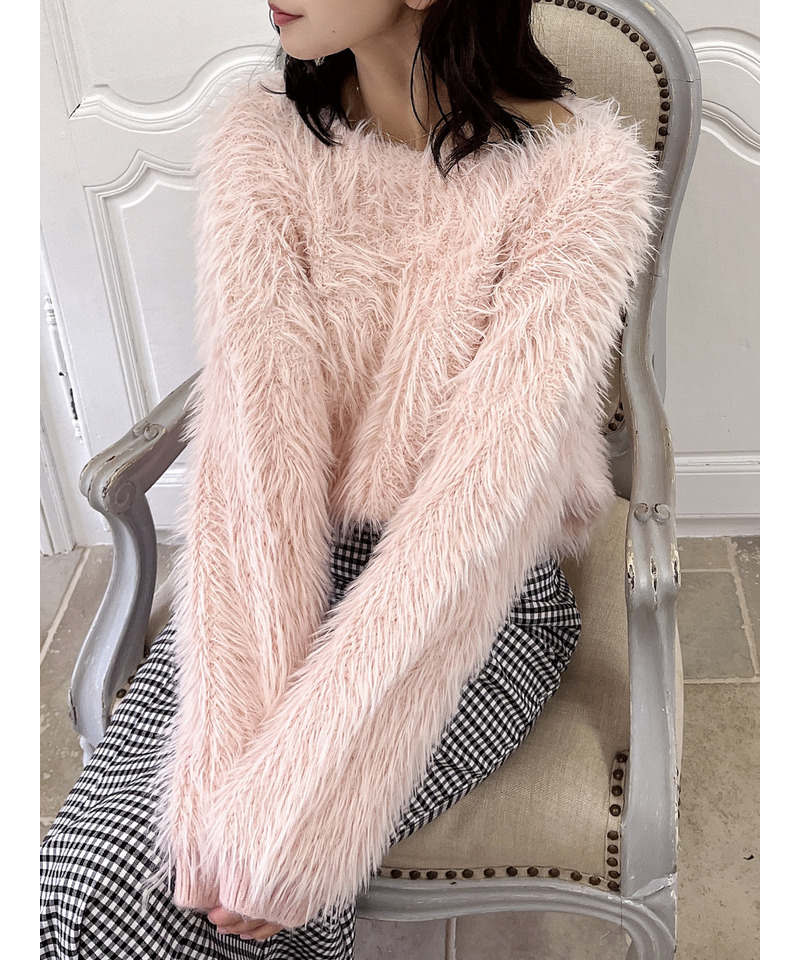 ロングシャギーニット 詳細画像 ピンク 8