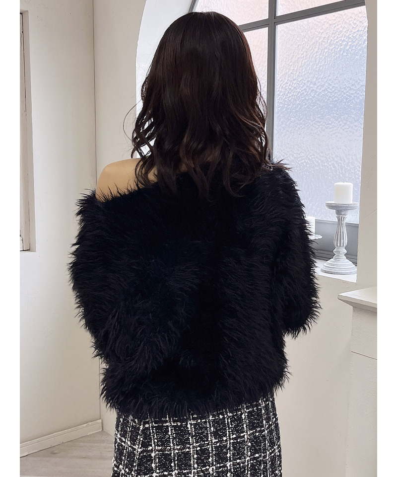 ロングシャギーニット 詳細画像 ブラック 6