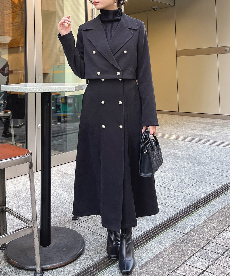 ハイウエストロングスカート 詳細画像 ブラック 2