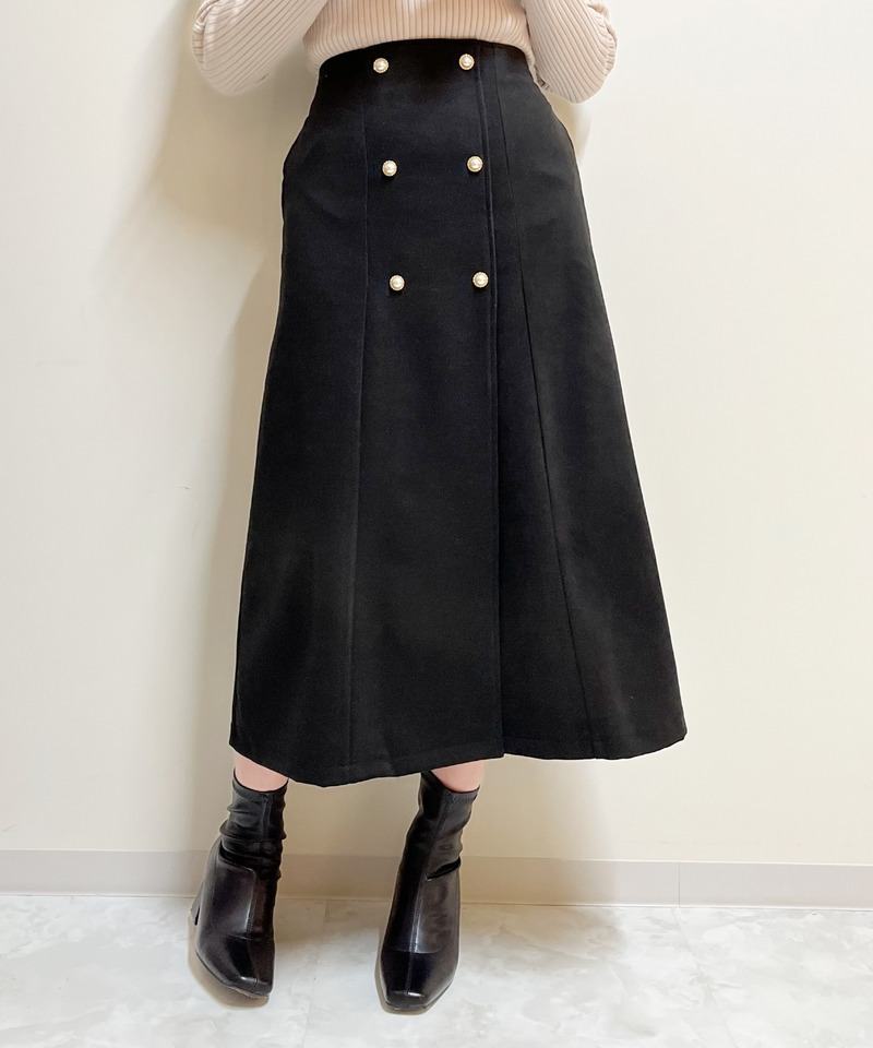 ハイウエストロングスカート 詳細画像 ブラック 8