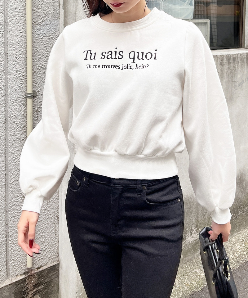 ロゴ刺繍ショート丈プルオーバー 詳細画像 オフホワイト 9
