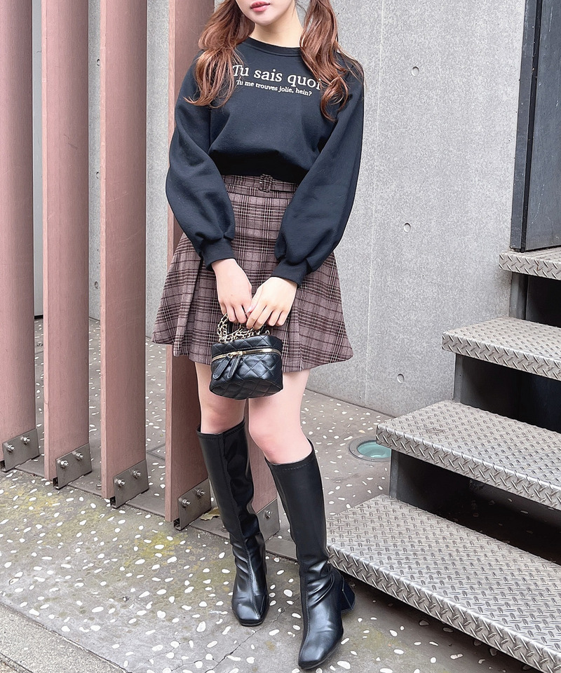 ロゴ刺繍ショート丈プルオーバー 詳細画像 ブラック 13