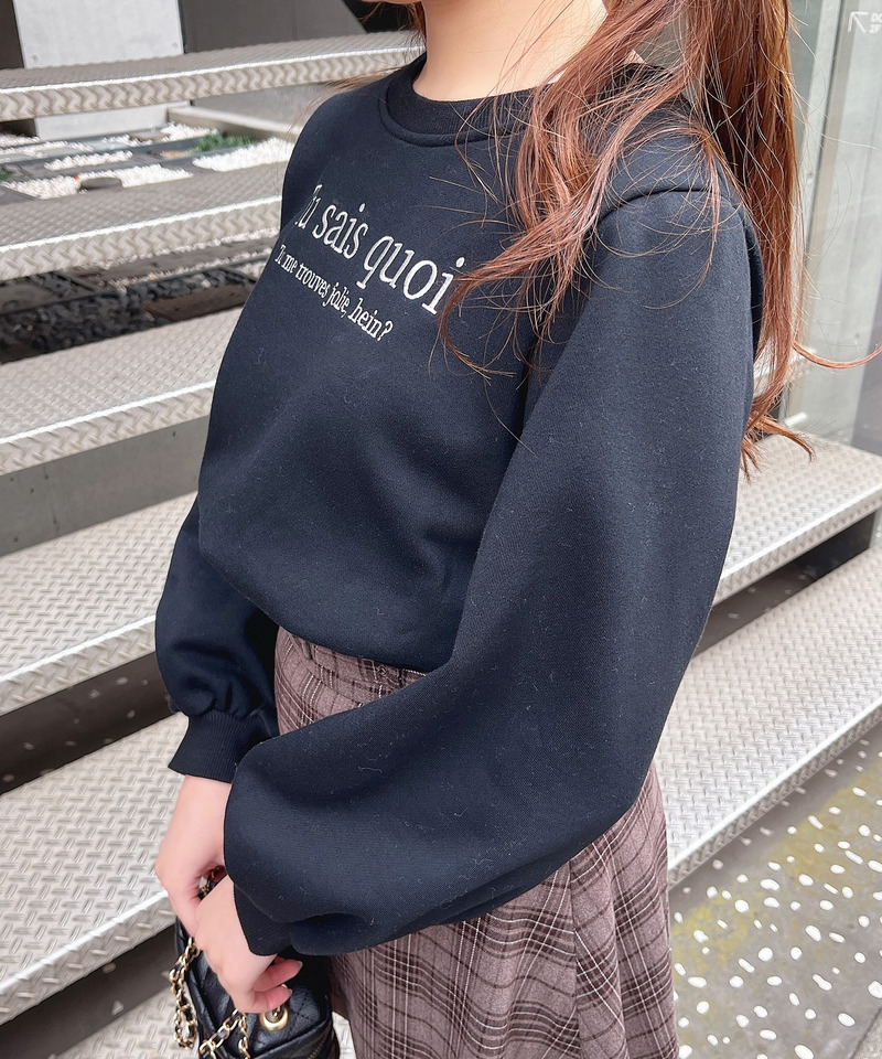 ロゴ刺繍ショート丈プルオーバー 詳細画像 ブラック 19