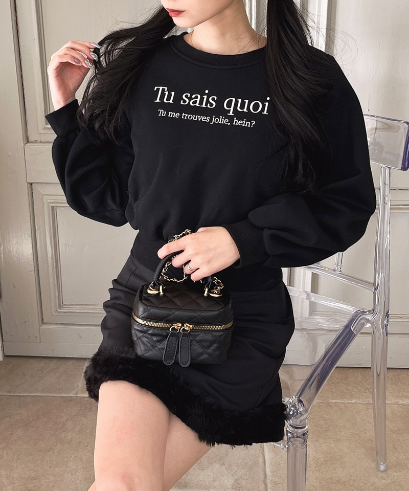 ロゴ刺繍ショート丈プルオーバー 詳細画像 ブラック 6