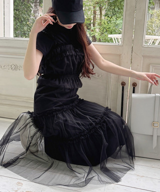 チュールビスチェ×スカートセット