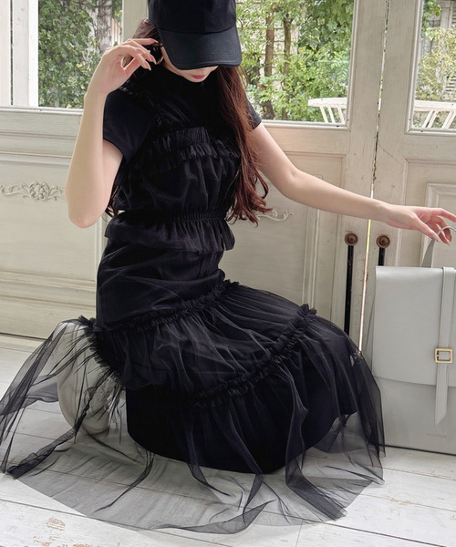 チュールビスチェ&times;スカートセット 詳細画像