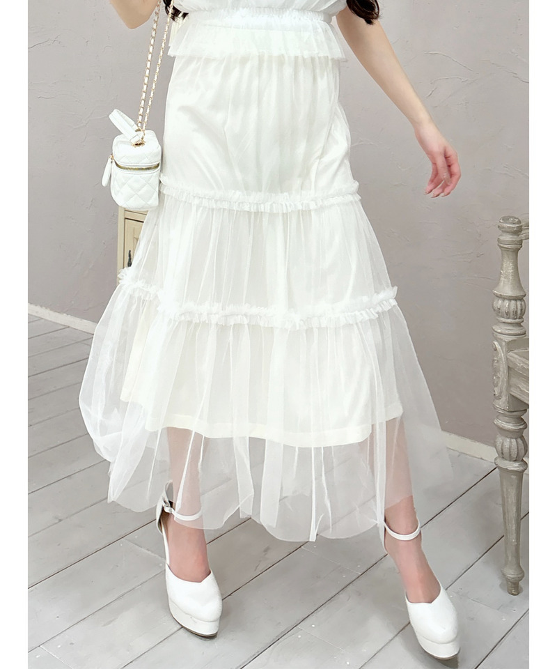 チュールビスチェ&times;スカートセット 詳細画像 オフホワイト 10