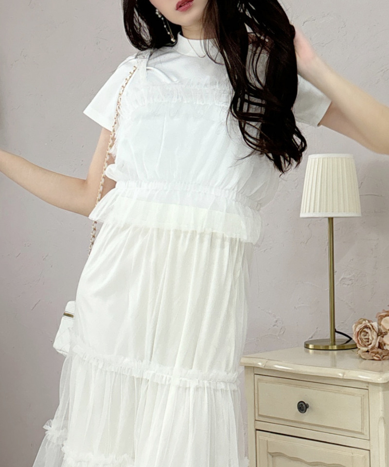 チュールビスチェ&times;スカートセット 詳細画像 オフホワイト 6