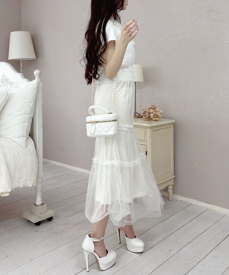 チュールビスチェ&times;スカートセット 詳細画像 オフホワイト 8