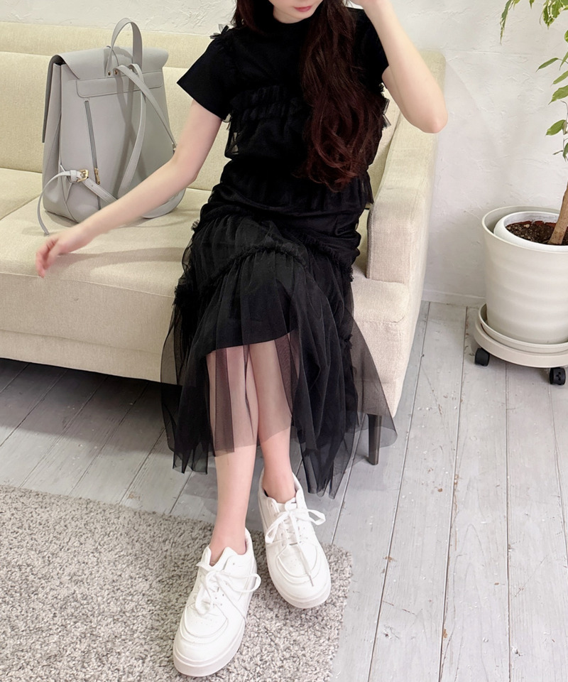 チュールビスチェ&times;スカートセット 詳細画像 ブラック 10