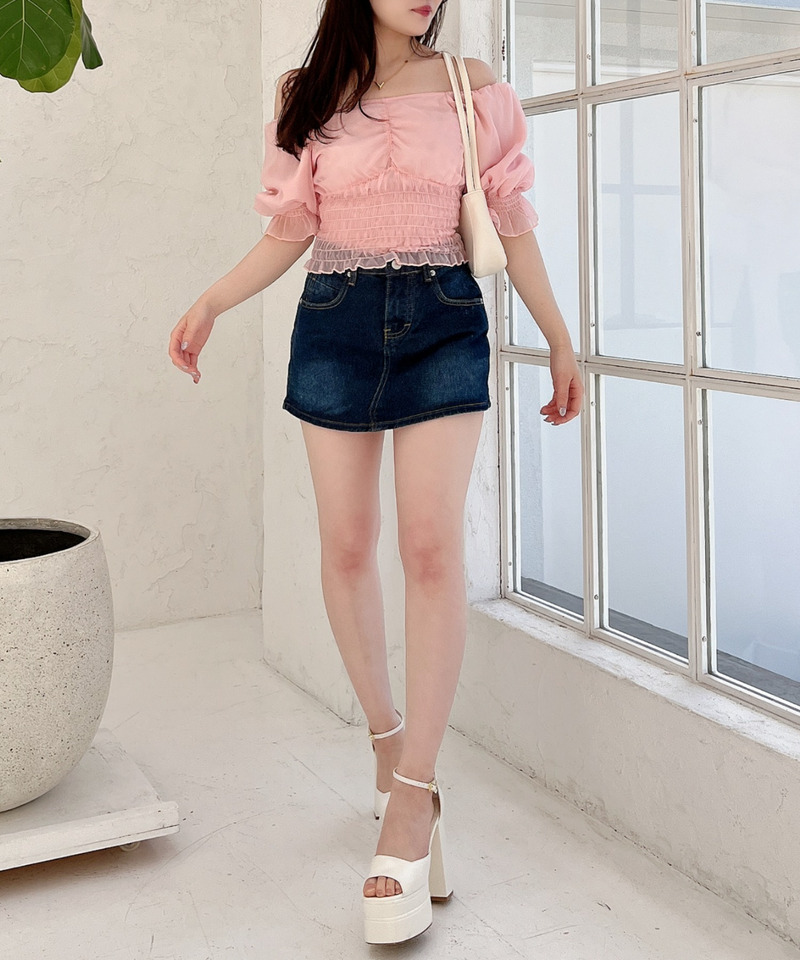 パフスリーブブラウス 詳細画像 ピンク 4