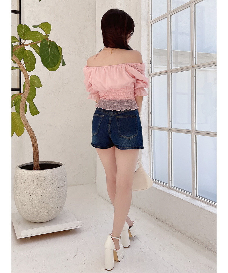 パフスリーブブラウス 詳細画像 ピンク 8